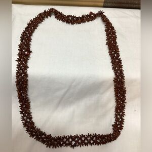 Elegant Vintage Handmade Appleseed Beaded Necklace Rich Brown Earthy Color